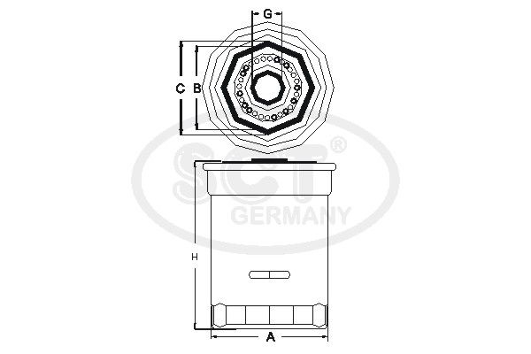 SCT GERMANY alyvos filtras SM 5724